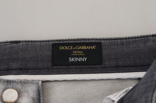 Graue Skinny-Jeans für Herren mit Waschung