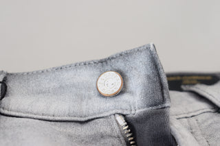 Graue Skinny-Jeans für Herren mit Waschung
