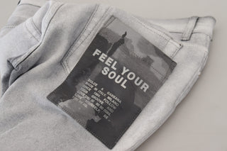 Graue Skinny-Jeans für Herren mit Waschung