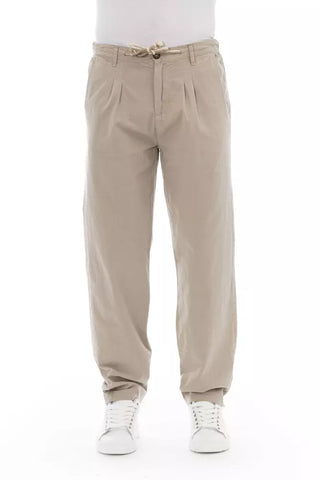 Beige Baumwolljeans & -Hose