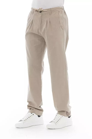Beige Baumwolljeans & -Hose