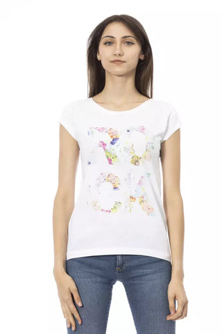 Weißes Baumwoll-T-Shirt für Damen