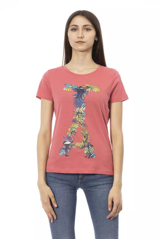 Fuchsiafarbene Baumwoll-Tops & T-Shirts