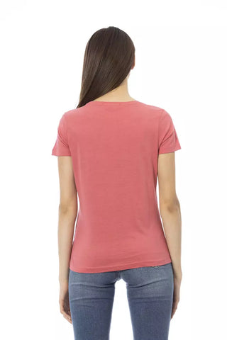 Fuchsiafarbene Baumwoll-Tops & T-Shirts