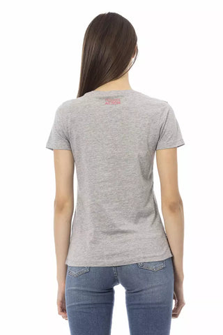 Camiseta gris de algodón para mujer