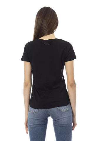 Schwarze Baumwoll-Tops & T-Shirts