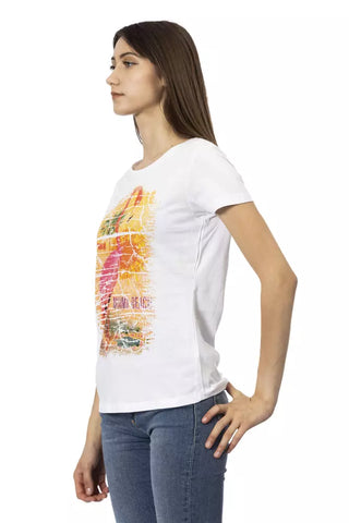 Camiseta blanca de algodón para mujer
