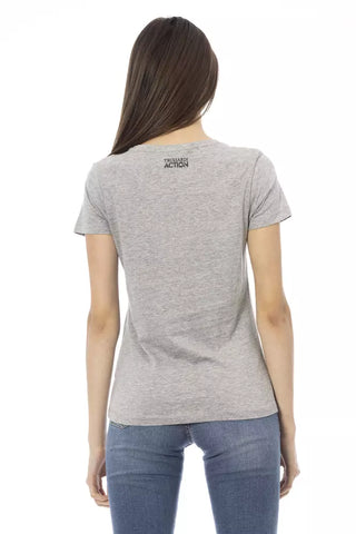 Camiseta gris de algodón para mujer