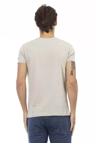 Beiges Baumwoll-Herren-T-Shirt