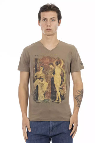 Braunes Baumwoll-Herren-T-Shirt