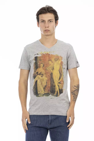 Graues Baumwoll-Herren-T-Shirt