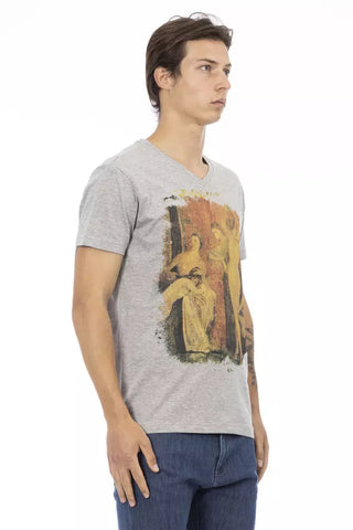Graues Baumwoll-Herren-T-Shirt