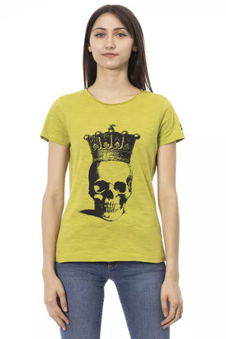 Camiseta verde de algodón para mujer