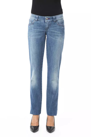 Jeans de algodón azul para mujer
