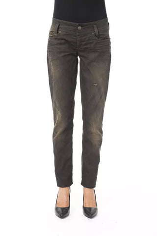 Jeans de algodón negro para mujer