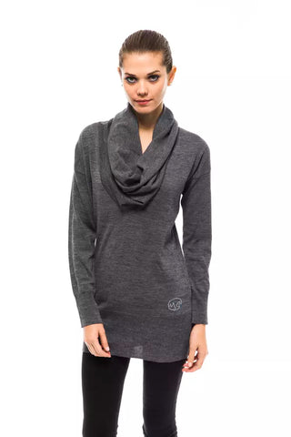 Grauer Wollpullover für Damen
