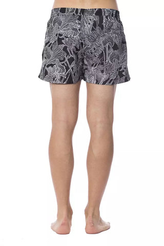 Herren-Badebekleidung aus schwarzem Polyester