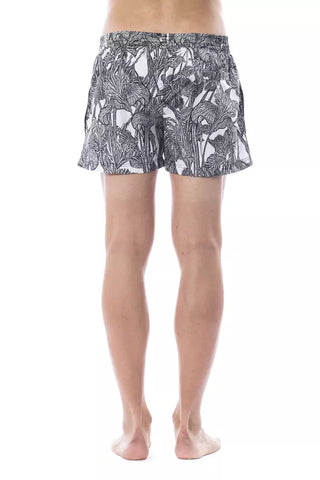 Black Polyester Men Swimwear