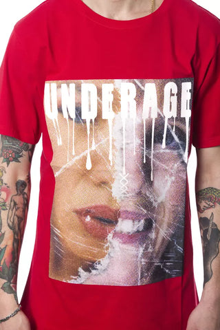 Camiseta de algodón roja para hombre