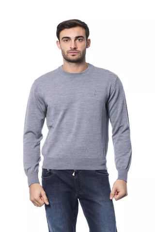 Grauer Herrenpullover aus Merinowolle