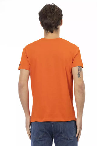 Orangefarbenes Herren-T-Shirt aus Baumwolle
