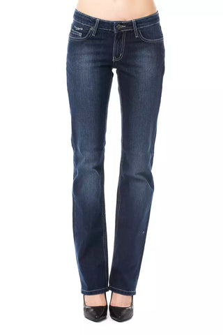 Blaue Baumwoll-Damenjeans