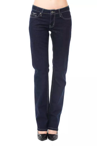 Blaue Baumwoll-Damenjeans
