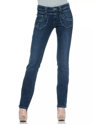 Blaue Baumwoll-Damenjeans