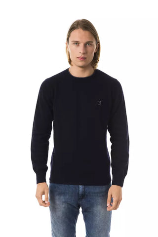 Blauer Herrenpullover aus Wolle