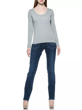 Blaue Baumwoll-Damenjeans