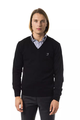 Herrenpullover aus schwarzer Merinowolle