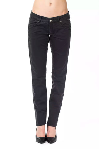 Blaue Baumwollhose für Damen im Regular Fit