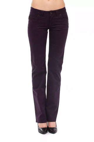 Lila Baumwoll-Damenjeans