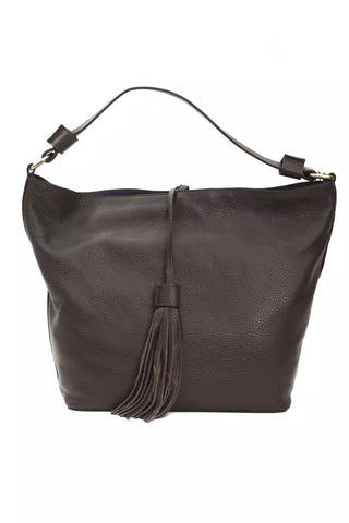 Braune Damen-Schultertasche aus Leder