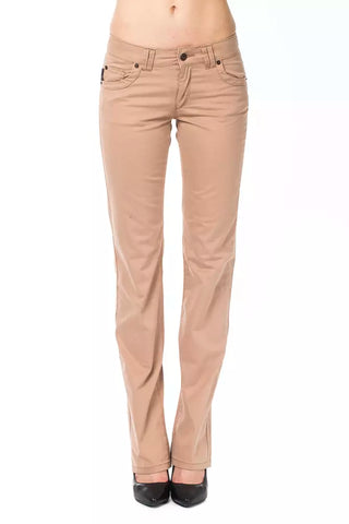 Beige Baumwoll-Damenjeans