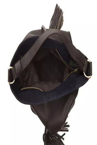 Braune Damen-Schultertasche aus Leder