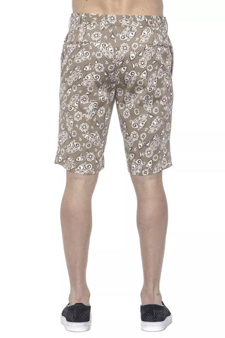 Beige Baumwoll-Bermudashorts für Herren