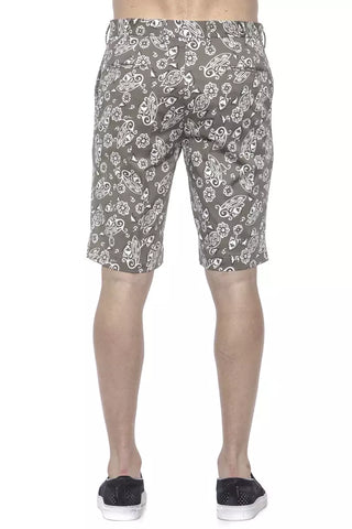 Grüne Baumwoll-Bermudashorts für Herren