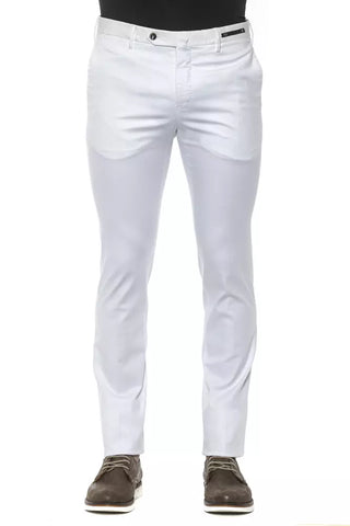 Pantalón slim de algodón blanco para hombre