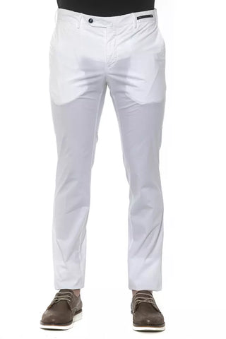 Pantalón slim de algodón blanco para hombre