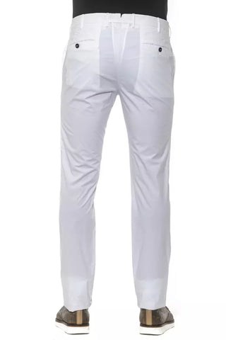 Weiße Baumwoll-Herren-Slim-Hose