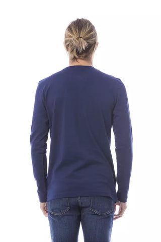 Camiseta de algodón azul para hombre