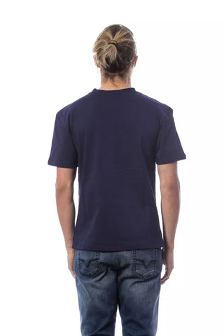 Blaues Baumwoll-Herren-T-Shirt