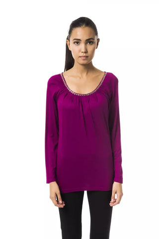 Top de viscosa morado para mujer