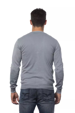 Grauer Herren-Cardigan aus Baumwolle