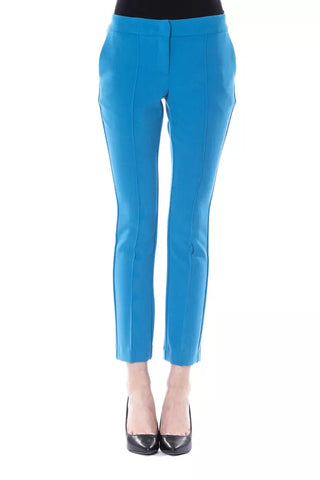 Pantalón skinny de poliéster azul claro para mujer