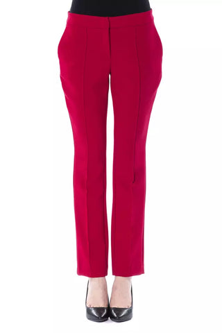 Pantalón de poliéster fucsia para mujer