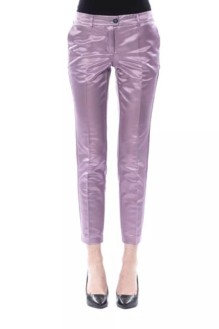 Pantalones de algodón morados para mujer