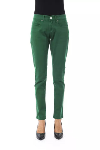 Pantalón de algodón verde para mujer