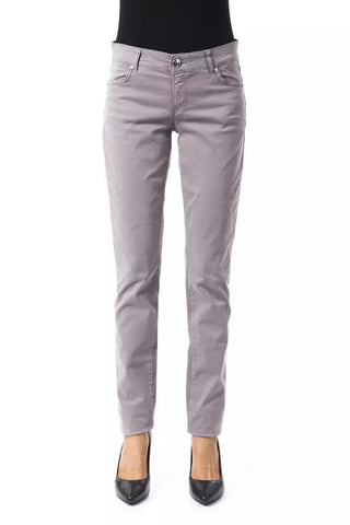 Pantalón de algodón gris para mujer